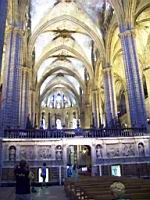 Barcelone, Catedral La Seu, Nef, Voutes et Jube